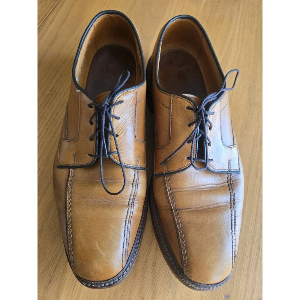 Allen Edmonds Dress Shoes Hillcrest Bicycle Toe Leather Men's 10 C Walnut Brown